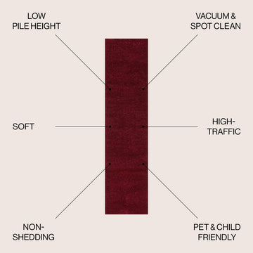 Haze Solid Low-pile Area Rug Dark Red